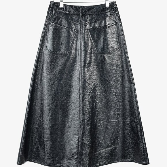Beaufille Latona Black Patent Faux-Leather Skirt - Picture 3 of 12